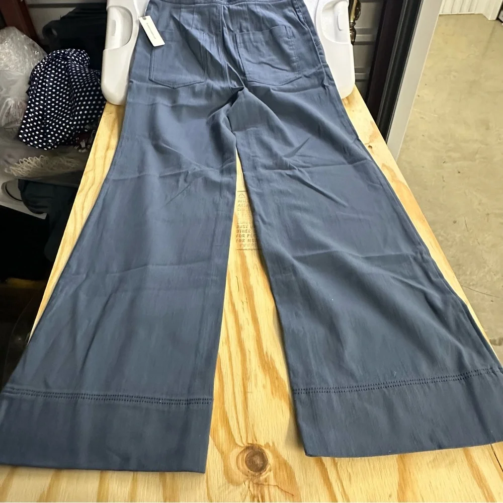 Anthropologie Wide Leg Button Front Pants – Size 4 – Wedgewood Blue - Picture 10 of 10